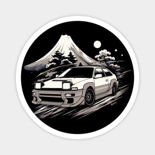 Pimped retro street race car Magnet